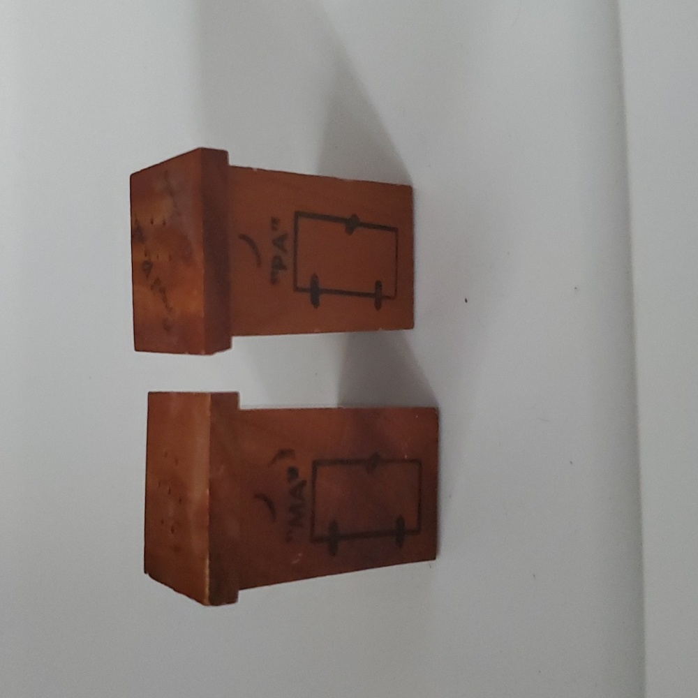 Vintage wooden salt and pepper shakers